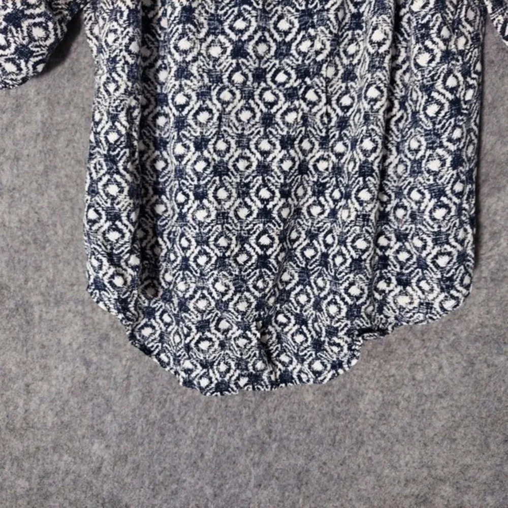 Abercrombie Fitch Top Women M Floral Puff Sleeve Round Hem Popover Boho Festival
